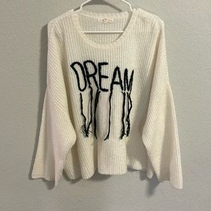 White oversized sweater